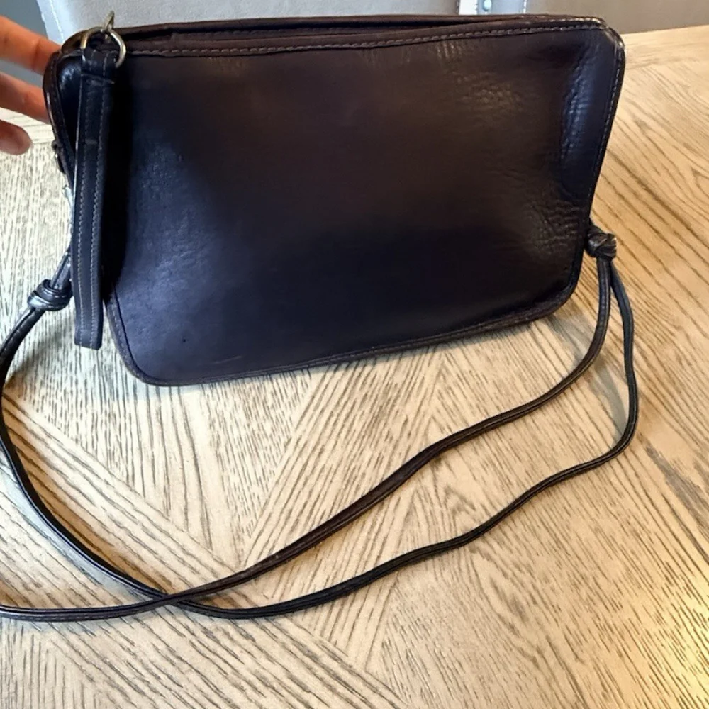 Vintage Leather Shoulder Bag/Clutch/Wristlet Brown